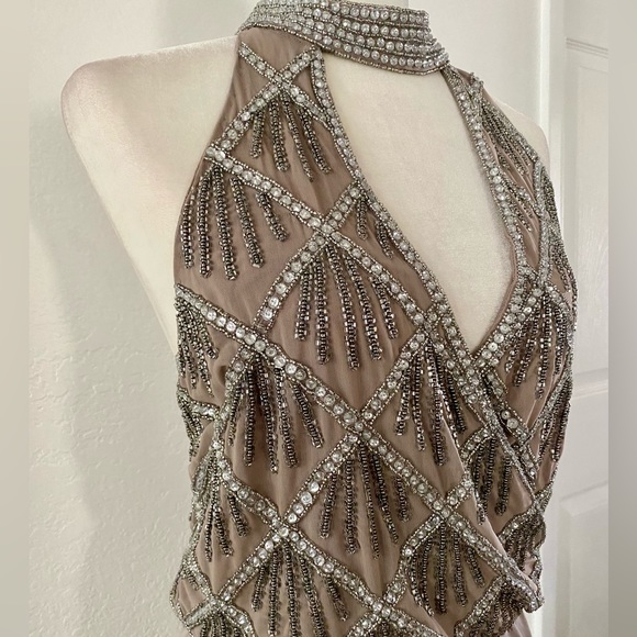 ASOS DESIGN Halter Neck Wrap Embellished Body Suit Top✨ - Picture 3 of 13